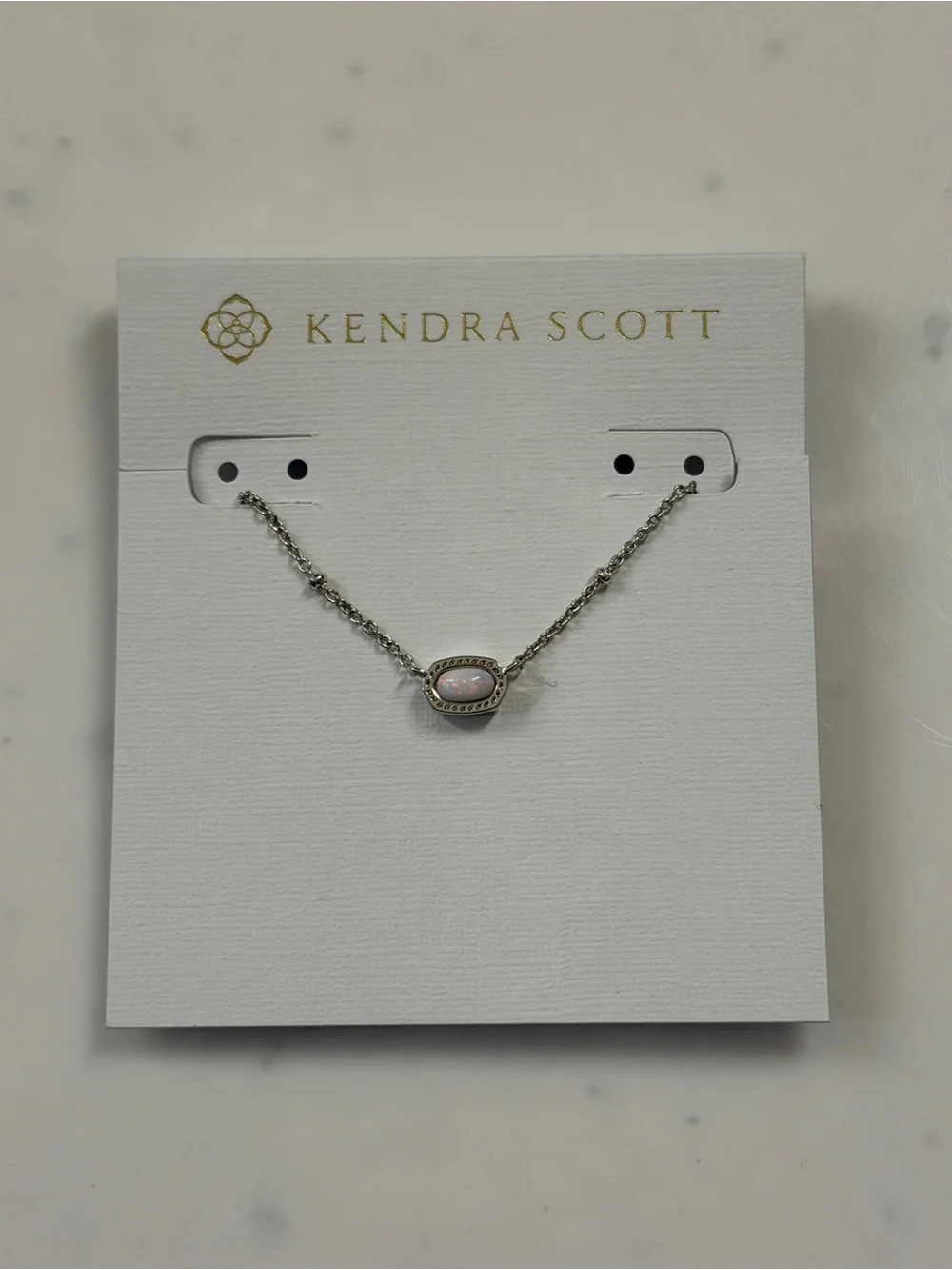 Kendra Scott Opal Pendant Necklace with Silver Chain